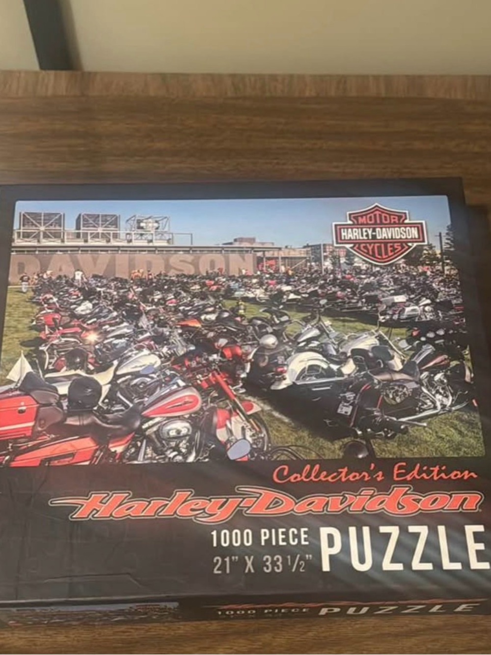 Harley-Davidson Puzzle Box Featuring Red, Black & Silver Motorcycles